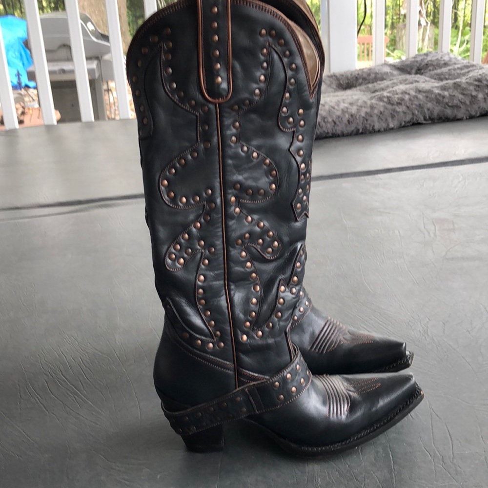 Lane Women Stud Harness Pull On Boots Size 6